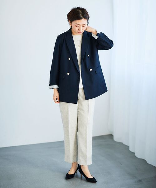 le.coeur blanc（ルクールブラン）の「ツィードペプラムノーカラーブラウス（シャツ/ブラウス・レディース・ホワイト系その他・38）」の15枚目の写真