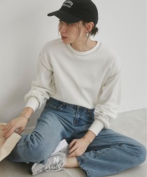 配色ステッチ ワッフル ロンT