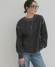 配色ステッチ ワッフル ロンT