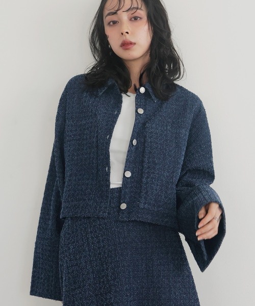 リンカブル　linkable ツイードデニムジャケット(インディゴ) リンカブル linkable ツイードデニムジャケット(インディゴ)