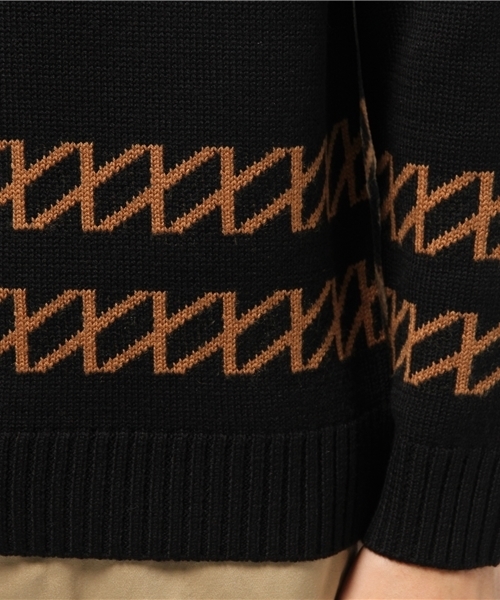 Lui's(ルイス)の「Lui's(ルイス) 裾ラインニット(ニット/セーター・メンズ・ブラック/ネイビー/ホワイト・SMALL/MEDIUM)」の10枚目の写真