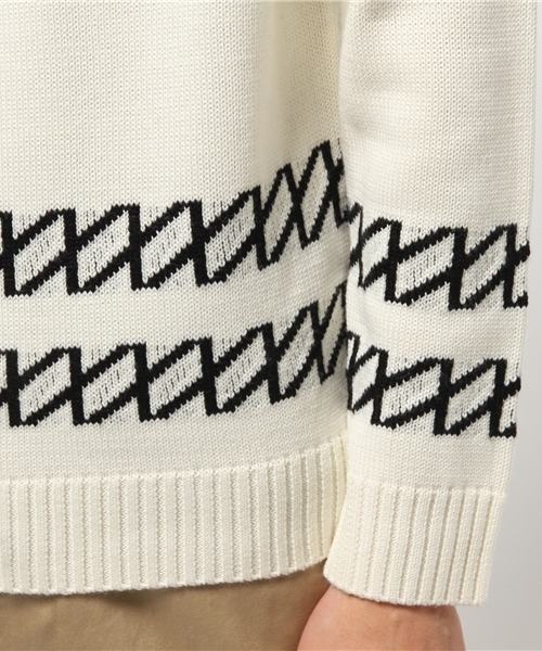 Lui's(ルイス)の「Lui's(ルイス) 裾ラインニット(ニット/セーター・メンズ・ブラック/ネイビー/ホワイト・SMALL/MEDIUM)」の11枚目の写真
