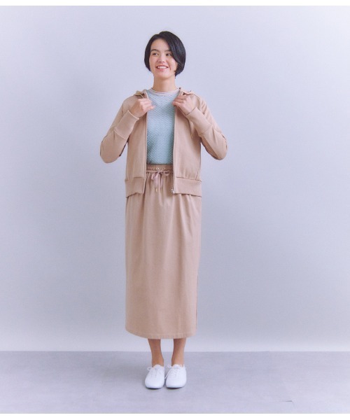 SIPULI(シプリ)の「French Terry ジップアップフードパーカ(Tシャツ/カットソー・レディース・ダークグレー/ピンク/ホワイト・2/3)」の19枚目の写真