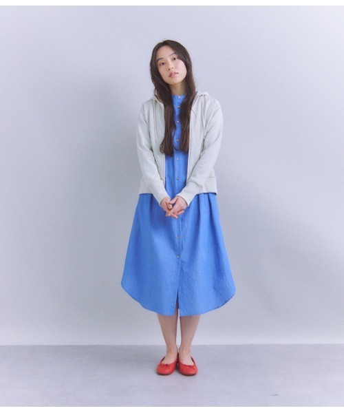 SIPULI(シプリ)の「French Terry ジップアップフードパーカ(Tシャツ/カットソー・レディース・ダークグレー/ピンク/ホワイト・2/3)」の21枚目の写真