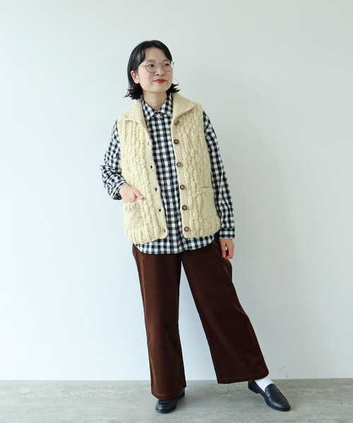 PAR ICI（パーリッシィ）の「ネパールハンドニット ハイネックベスト（ベスト・レディース・アイボリー/ダークブラウン・FREE）」の18枚目の写真