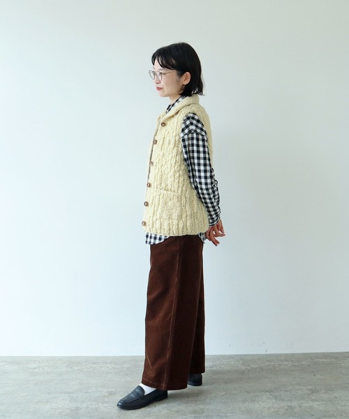PAR ICI（パーリッシィ）の「ネパールハンドニット ハイネックベスト（ベスト・レディース・アイボリー/ダークブラウン・FREE）」の19枚目の写真
