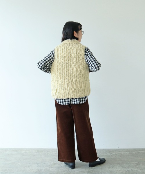 PAR ICI（パーリッシィ）の「ネパールハンドニット ハイネックベスト（ベスト・レディース・アイボリー/ダークブラウン・FREE）」の20枚目の写真