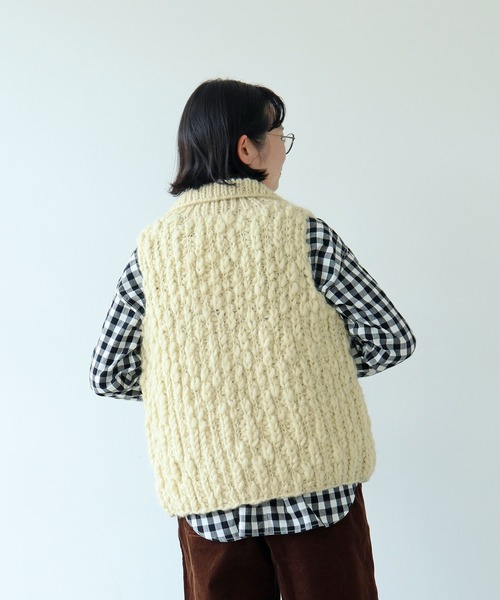 PAR ICI（パーリッシィ）の「ネパールハンドニット ハイネックベスト（ベスト・レディース・アイボリー/ダークブラウン・FREE）」の14枚目の写真