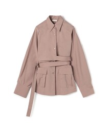 コットンストレッチポプリン レイヤードシャツ