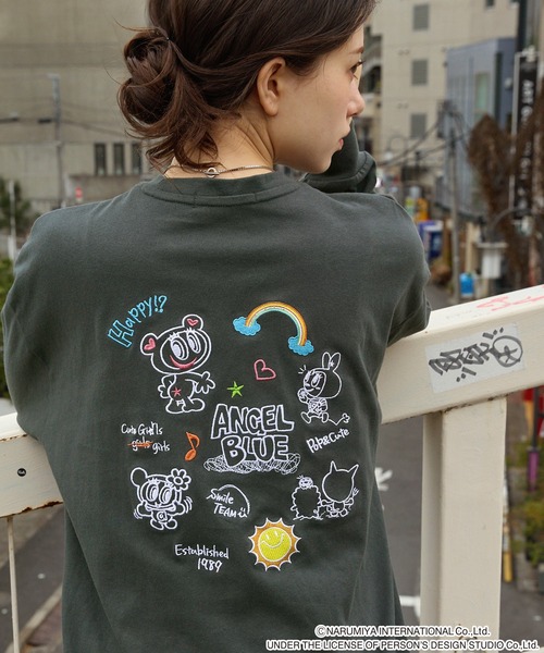 ANGEL BLUE】別注 エンジェルブルー グラフィック刺繍 オーバー