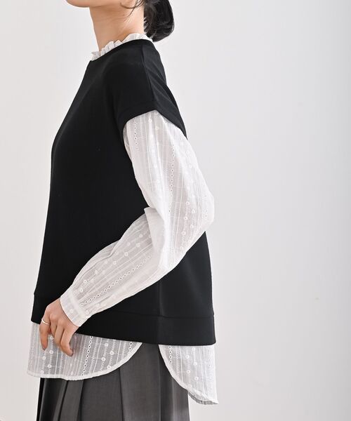 rps（アールピーエス）の「ニットソーベストレイヤード風プルオーバー（その他トップス・レディース・ブラック/ネイビー/杢グレー・フリー）」の22枚目の写真