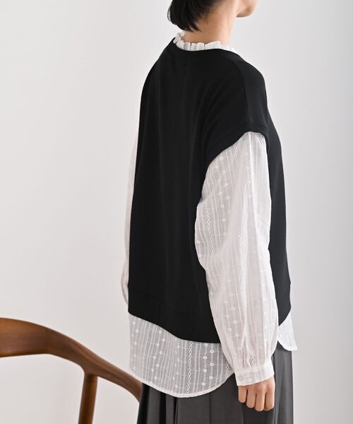 rps（アールピーエス）の「ニットソーベストレイヤード風プルオーバー（その他トップス・レディース・ブラック/ネイビー/杢グレー・フリー）」の21枚目の写真