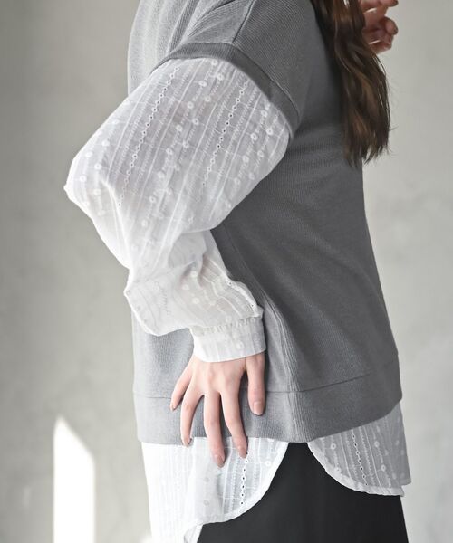 rps（アールピーエス）の「ニットソーベストレイヤード風プルオーバー（その他トップス・レディース・ブラック/ネイビー/杢グレー・フリー）」の15枚目の写真