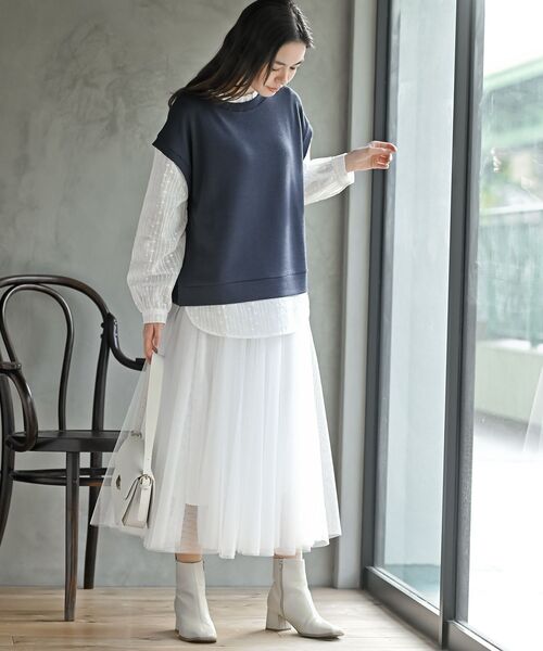 rps（アールピーエス）の「ニットソーベストレイヤード風プルオーバー（その他トップス・レディース・ブラック/ネイビー/杢グレー・フリー）」の12枚目の写真