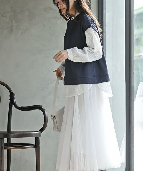 rps（アールピーエス）の「ニットソーベストレイヤード風プルオーバー（その他トップス・レディース・ブラック/ネイビー/杢グレー・フリー）」の11枚目の写真