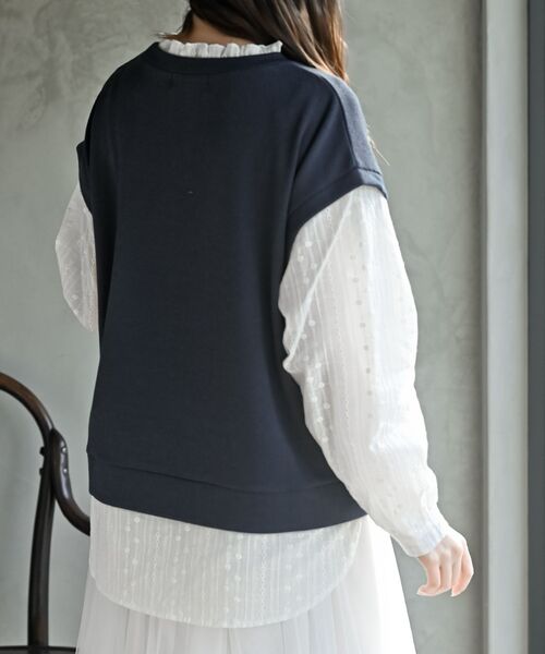 rps（アールピーエス）の「ニットソーベストレイヤード風プルオーバー（その他トップス・レディース・ブラック/ネイビー/杢グレー・フリー）」の7枚目の写真