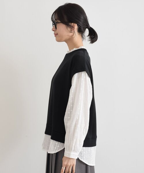 rps（アールピーエス）の「ニットソーベストレイヤード風プルオーバー（その他トップス・レディース・ブラック/ネイビー/杢グレー・フリー）」の5枚目の写真