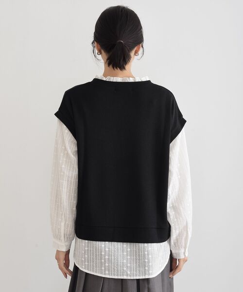 rps（アールピーエス）の「ニットソーベストレイヤード風プルオーバー（その他トップス・レディース・ブラック/ネイビー/杢グレー・フリー）」の4枚目の写真