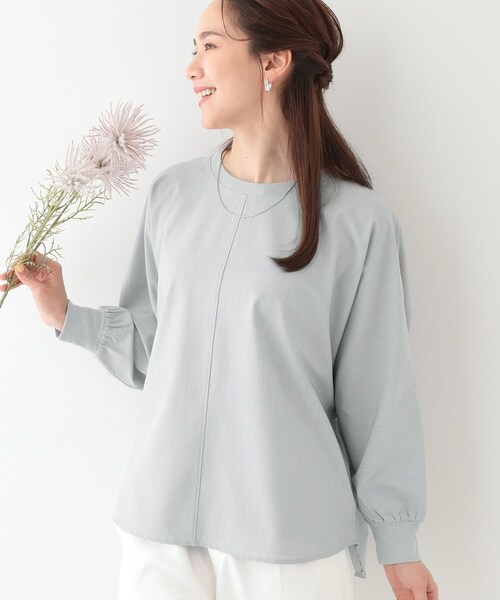 DRESKIP（ドレスキップ）の「【高レビュー/洗える/洗濯後シワになりにくい/体型カバー】お袖ゆったり さらさらドルマンブラウス（シャツ/ブラウス・レディース・ブラック/ライトグレー/ピンク系/スモーキーグリーン系/ライトベージュ/ライトブルー・00）」の3枚目の写真