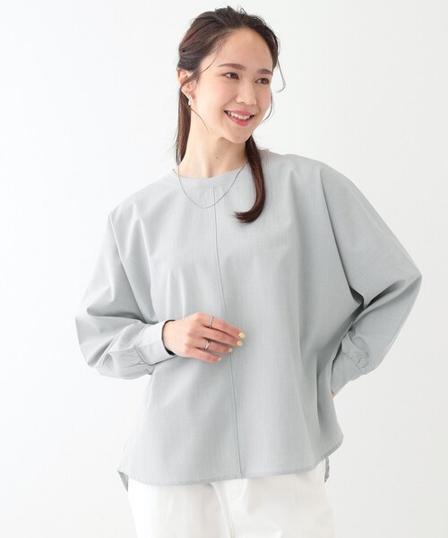 DRESKIP（ドレスキップ）の「【高レビュー/洗える/洗濯後シワになりにくい/体型カバー】お袖ゆったり さらさらドルマンブラウス（シャツ/ブラウス・レディース・ブラック/ライトグレー/ピンク系/スモーキーグリーン系/ライトベージュ/ライトブルー・00）」の7枚目の写真