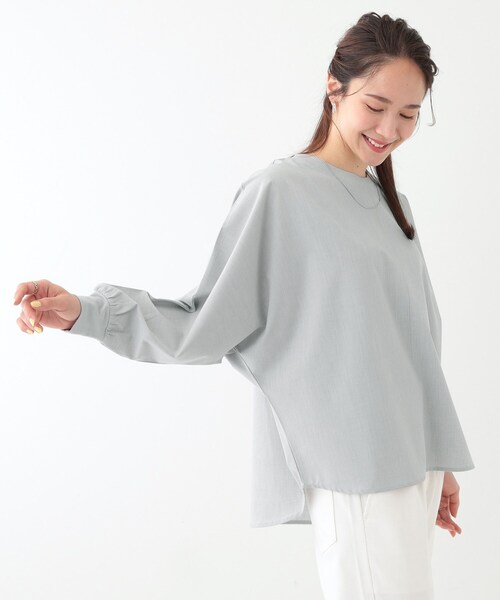 DRESKIP（ドレスキップ）の「【高レビュー/洗える/洗濯後シワになりにくい/体型カバー】お袖ゆったり さらさらドルマンブラウス（シャツ/ブラウス・レディース・ブラック/ライトグレー/ピンク系/スモーキーグリーン系/ライトベージュ/ライトブルー・00）」の8枚目の写真
