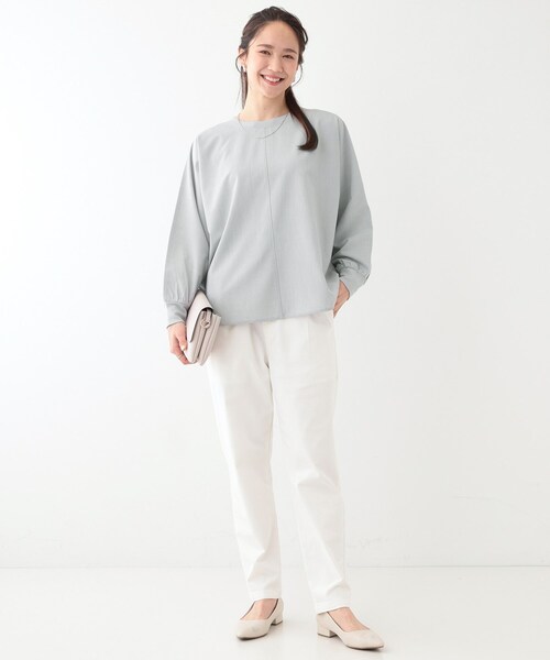 DRESKIP（ドレスキップ）の「【高レビュー/洗える/洗濯後シワになりにくい/体型カバー】お袖ゆったり さらさらドルマンブラウス（シャツ/ブラウス・レディース・ブラック/ライトグレー/ピンク系/スモーキーグリーン系/ライトベージュ/ライトブルー・00）」の9枚目の写真