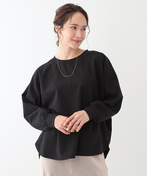 DRESKIP（ドレスキップ）の「【高レビュー/洗える/洗濯後シワになりにくい/体型カバー】お袖ゆったり さらさらドルマンブラウス（シャツ/ブラウス・レディース・ブラック/ライトグレー/ピンク系/スモーキーグリーン系/ライトベージュ/ライトブルー・00）」の11枚目の写真