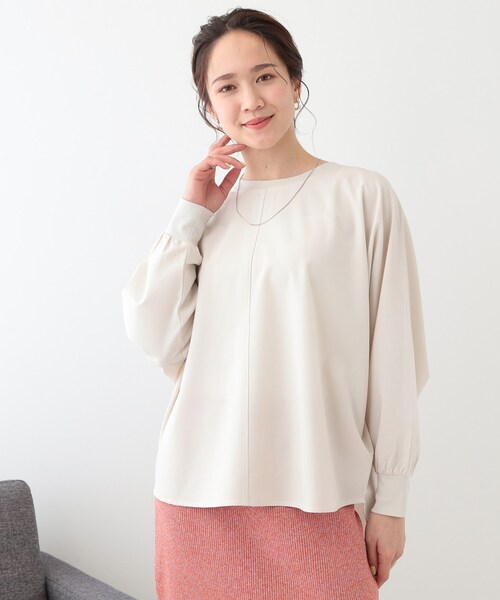 DRESKIP（ドレスキップ）の「【高レビュー/洗える/洗濯後シワになりにくい/体型カバー】お袖ゆったり さらさらドルマンブラウス（シャツ/ブラウス・レディース・ブラック/ライトグレー/ピンク系/スモーキーグリーン系/ライトベージュ/ライトブルー・00）」の15枚目の写真