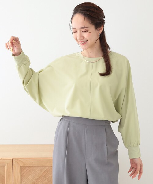 ヤマダヤ　未使用トップス　異素材ドルマン　ブラウス　ゆったり 高レビュー/洗える/洗濯後シワになりにくい/体型カバー】お袖