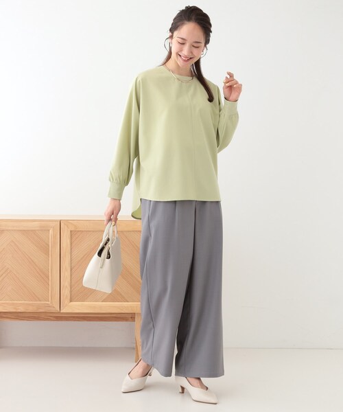 DRESKIP（ドレスキップ）の「【高レビュー/洗える/洗濯後シワになりにくい/体型カバー】お袖ゆったり さらさらドルマンブラウス（シャツ/ブラウス・レディース・ブラック/ライトグレー/ピンク系/スモーキーグリーン系/ライトベージュ/ライトブルー・00）」の21枚目の写真