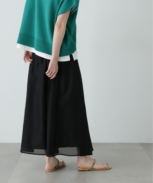 N.（N. Natural Beauty Basic）（エヌエヌナチュラルビューティーベーシック）の「【PS/低身長サイズ】シアーレイヤーフレアスカート（スカート・レディース・ブラック/オフホワイト/グレー・SMALL/MEDIUM/P/S）」の8枚目の写真