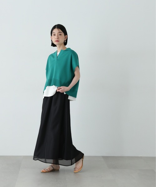 N.（N. Natural Beauty Basic）（エヌエヌナチュラルビューティーベーシック）の「【PS/低身長サイズ】シアーレイヤーフレアスカート（スカート・レディース・ブラック/オフホワイト/グレー・SMALL/MEDIUM/P/S）」の10枚目の写真