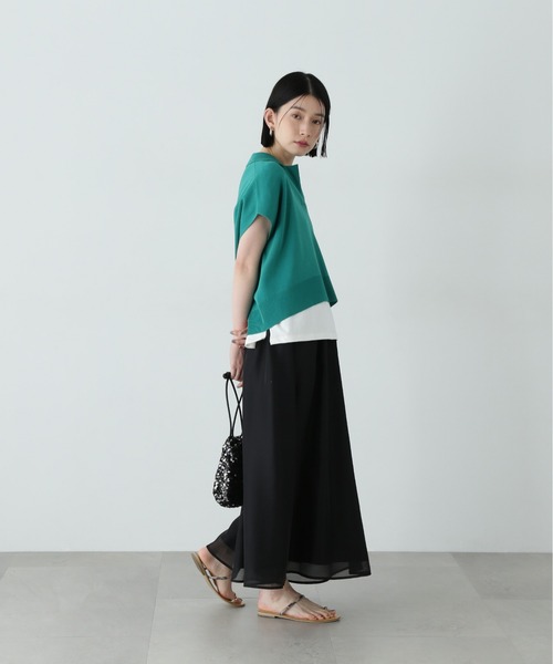 N.（N. Natural Beauty Basic）（エヌエヌナチュラルビューティーベーシック）の「【PS/低身長サイズ】シアーレイヤーフレアスカート（スカート・レディース・ブラック/オフホワイト/グレー・SMALL/MEDIUM/P/S）」の13枚目の写真