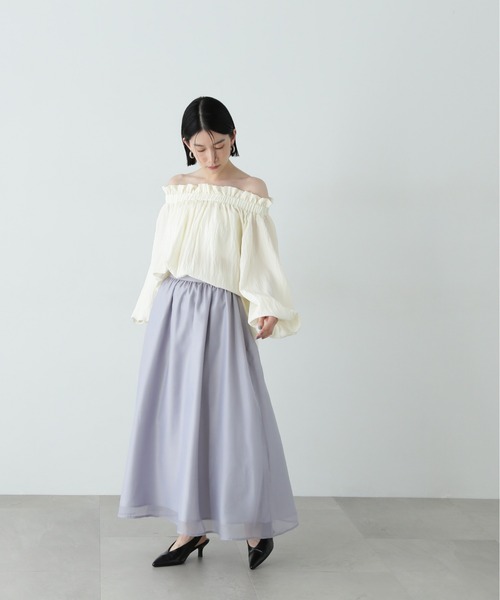 N.（N. Natural Beauty Basic）（エヌエヌナチュラルビューティーベーシック）の「【PS/低身長サイズ】シアーレイヤーフレアスカート（スカート・レディース・ブラック/オフホワイト/グレー・SMALL/MEDIUM/P/S）」の17枚目の写真