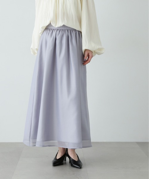 N.（N. Natural Beauty Basic）（エヌエヌナチュラルビューティーベーシック）の「【PS/低身長サイズ】シアーレイヤーフレアスカート（スカート・レディース・ブラック/オフホワイト/グレー・SMALL/MEDIUM/P/S）」の19枚目の写真