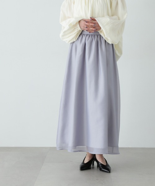 N.（N. Natural Beauty Basic）（エヌエヌナチュラルビューティーベーシック）の「【PS/低身長サイズ】シアーレイヤーフレアスカート（スカート・レディース・ブラック/オフホワイト/グレー・SMALL/MEDIUM/P/S）」の20枚目の写真