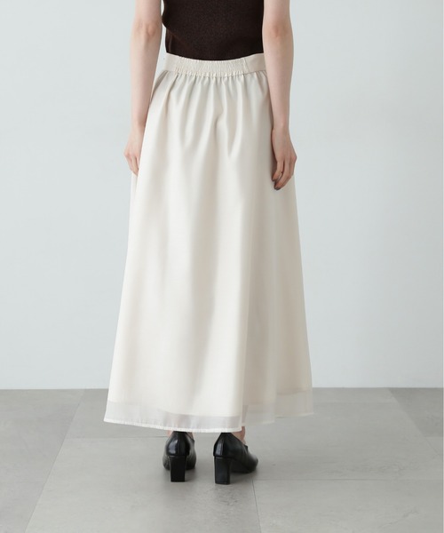 N.（N. Natural Beauty Basic）（エヌエヌナチュラルビューティーベーシック）の「【PS/低身長サイズ】シアーレイヤーフレアスカート（スカート・レディース・ブラック/オフホワイト/グレー・SMALL/MEDIUM/P/S）」の6枚目の写真
