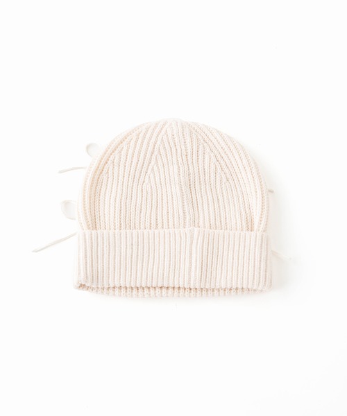 Casselini（キャセリーニ）の「Casselini(キャセリーニ)リボンデコレーションワッチ（ニットキャップ/ビーニー・レディース・オフホワイト/ブラック・FREE）」の8枚目の写真