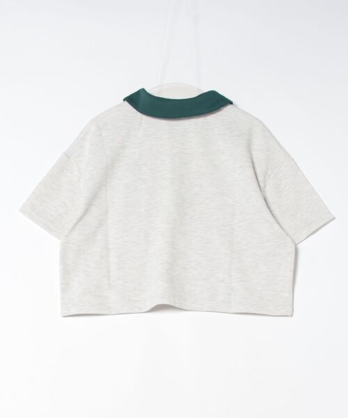 Honeys（ハニーズ）の「ハーフジップゆるトップス（Tシャツ/カットソー・レディース・オートミール/スミクロ/グリーン/レッド/杢グレー/アイボリー・L/M/S/SS）」の22枚目の写真