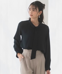 CELEN（セレン）の「【洗える/防シワ加工/UV加工/花粉防止】2WAYボウタイブラウス 長袖（シャツ/ブラウス）」