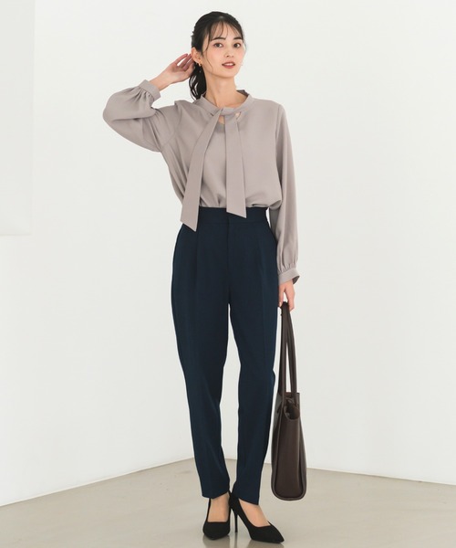 CELEN（セレン）の「【洗える/防シワ加工/UV加工/花粉防止】2WAYボウタイブラウス 長袖（シャツ/ブラウス・レディース・グレー系その他/ホワイト/ブルー/ネイビー/ピンクベージュ/ブラック・L/M/S）」の13枚目の写真