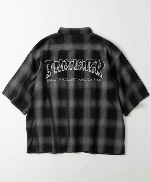 THRASHER（スラッシャー）の「【at】〔THRASHER/スラッシャー〕CHECK DAMAGE S/S SHIRT オンブレチェック ロゴ刺繍 ダメージシャツ（シャツ/ブラウス・メンズ・ブラウン/ブラック/ホワイト/ホワイト系その他/ブルー系その他/ブラック系その他・LARGE/MEDIUM）」の13枚目の写真