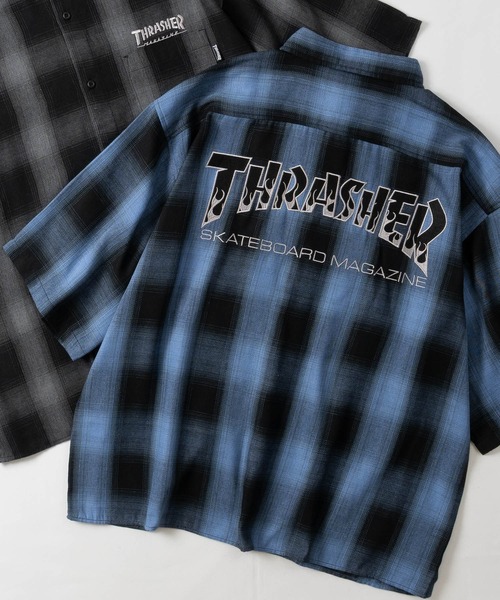 THRASHER(スラッシャー)の「【at】〔THRASHER/スラッシャー〕CHECK DAMAGE S/S SHIRT オンブレチェック ロゴ刺繍 ダメージシャツ(シャツ/ブラウス・メンズ・ブラウン/ブラック/ホワイト/ホワイト系その他/ブルー系その他/ブラック系その他・LARGE/MEDIUM)」の18枚目の写真