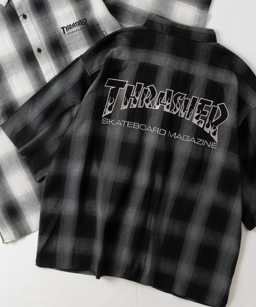 THRASHER(スラッシャー)の「【at】〔THRASHER/スラッシャー〕CHECK DAMAGE S/S SHIRT オンブレチェック ロゴ刺繍 ダメージシャツ(シャツ/ブラウス・メンズ・ブラウン/ブラック/ホワイト/ホワイト系その他/ブルー系その他/ブラック系その他・LARGE/MEDIUM)」の17枚目の写真