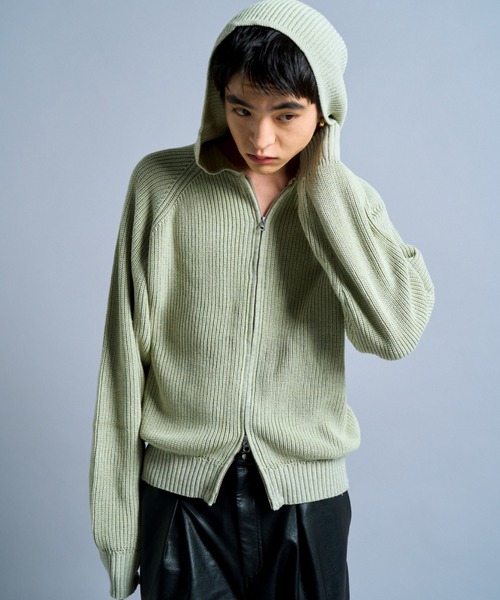 Camphor wood（カンファーウッド）の「double zip mix yarn knit