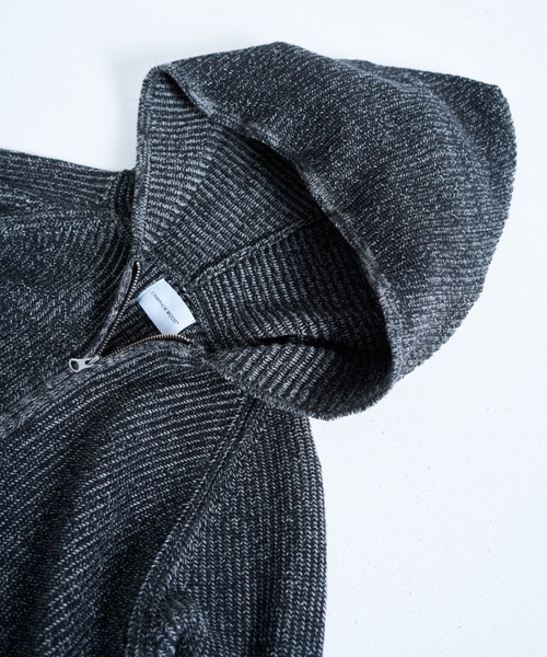 Camphor wood ダブルジップニットフーディー M チャコールグレー