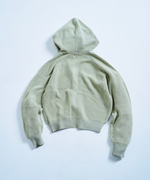 Camphor wood ダブルジップニットフーディー M チャコールグレー