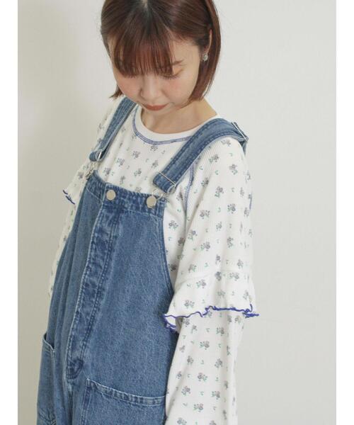 Samansa Mos2（サマンサ モスモス）の「ワッフル花柄配色メローカットソー（Tシャツ/カットソー・レディース・パープル/グリーン/ピンク・F）」の9枚目の写真