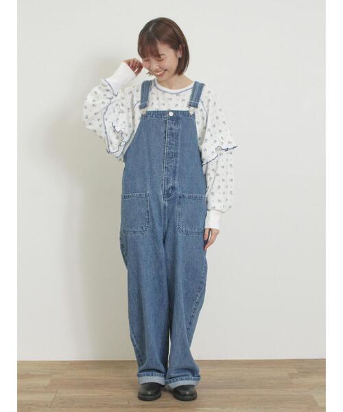 Samansa Mos2 ワッフル花柄配色メローカットソー Samansa Mos2（サマンサ モスモス）の「ワッフル花柄配色メロー