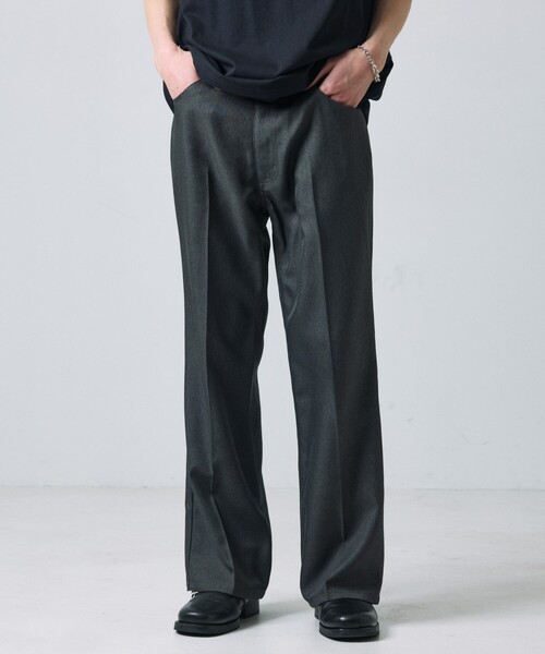 FREAK'S STORE（フリークスストア）の「限定展開 スリムフィット スタプレツイル セミフレアパンツ（スラックス・メンズ・ブラック/チャコールグレー/ブラウン/ネイビー・MEDIUM/SMALL/LARGE）」の19枚目の写真